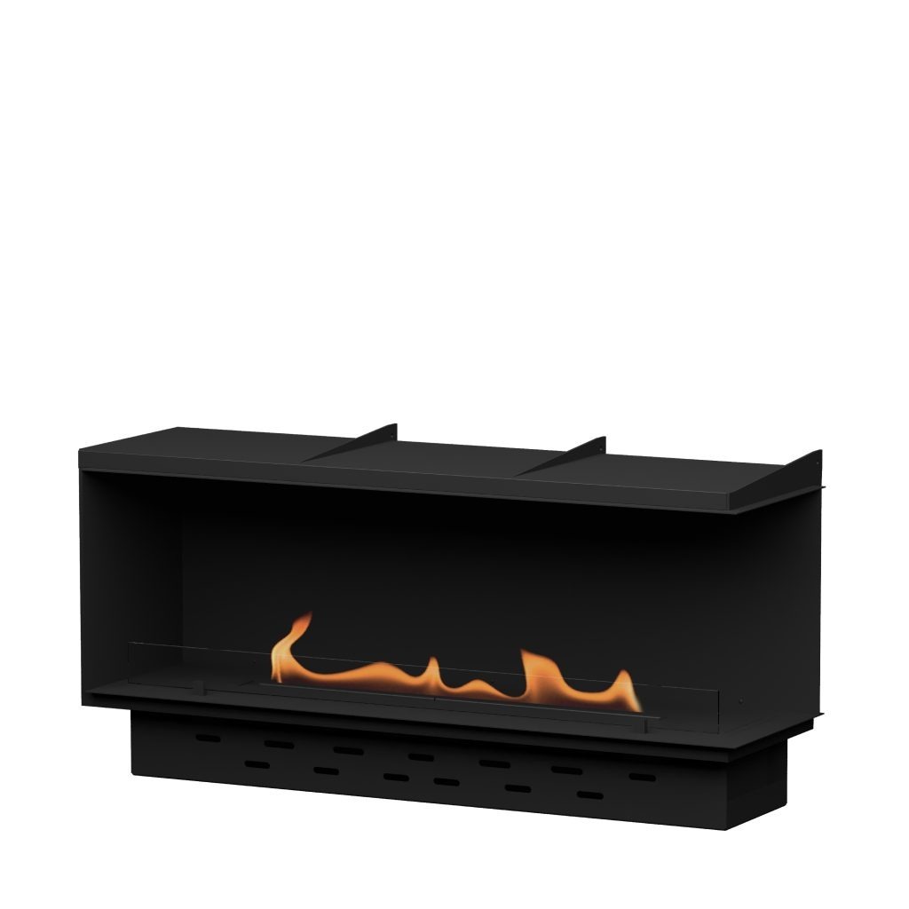 GlammBox EVOPlus Corner 880 bioethanol built-in fireplace.