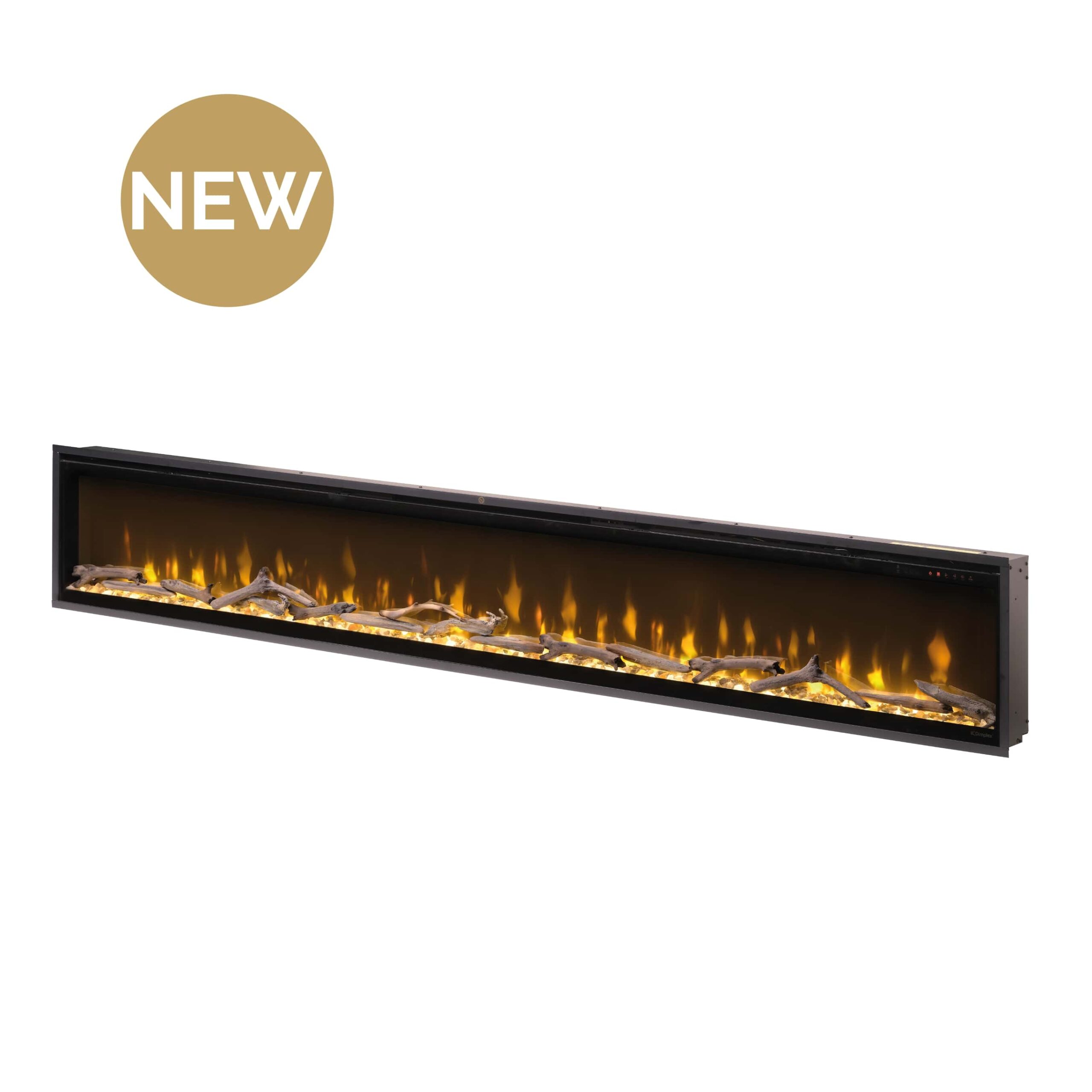 Image of the Altia Plus Electric Fireplace by GlammFire with LCD display and heating function, perfect for modern and functional designs